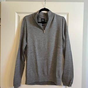 Jos A Bank Traveler light grey quarter zip sweater